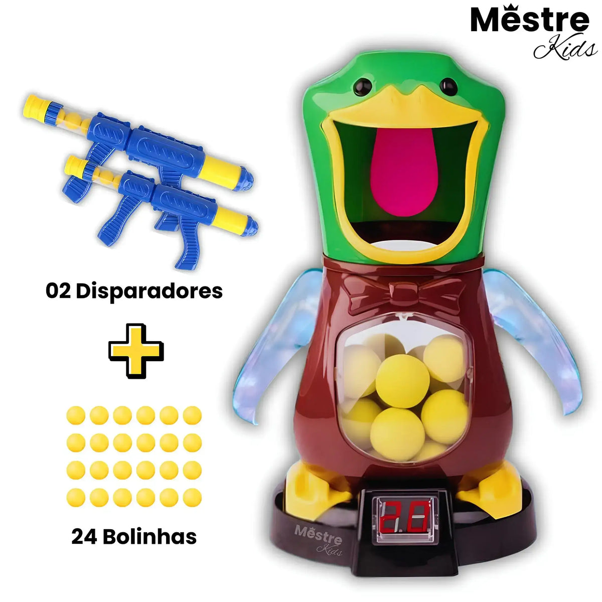 Caça ao Pato Mestre Kids® + 24 Bolinhas + 2 Disparadores